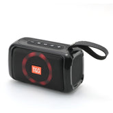 Altavoz Bluetooth portátil T&G TG193 con luz LED, subwoofer impermeable para exteriores, compatible con tarjeta TF, radio FM y AUX